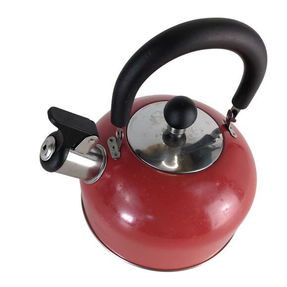 1.5L Red Stainless Steel Whistling Tea Pot Kettle Stovetop Design - Picture 3 of 8